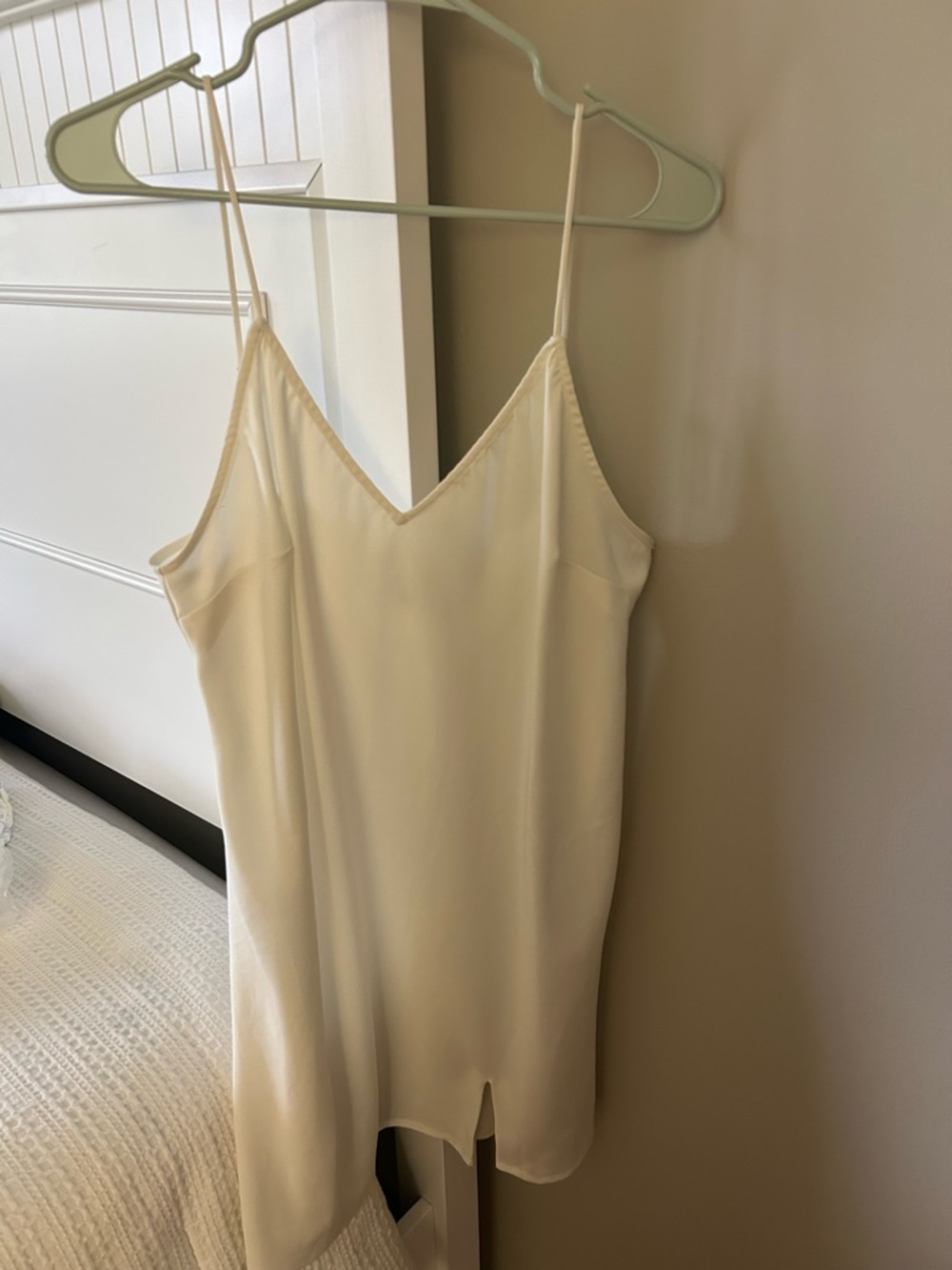 Ivory satin slip dress